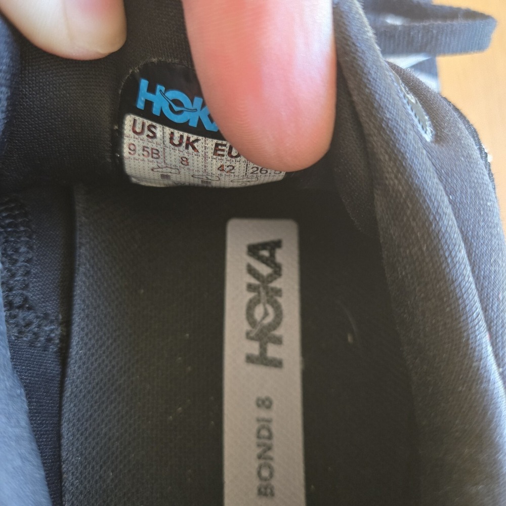 Hoka One Bondi 8 Womens 9.5B WORN Black Running Walking Shoes - Picture 6 of 6